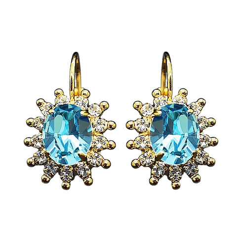 Серьги "Ferro (Aquamarine Blue)" с кристаллами Swarovski™
